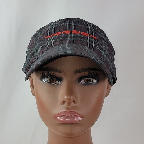 Vintage Jordan Plaid Adjustable Strapback 5-Panel Hat Cap